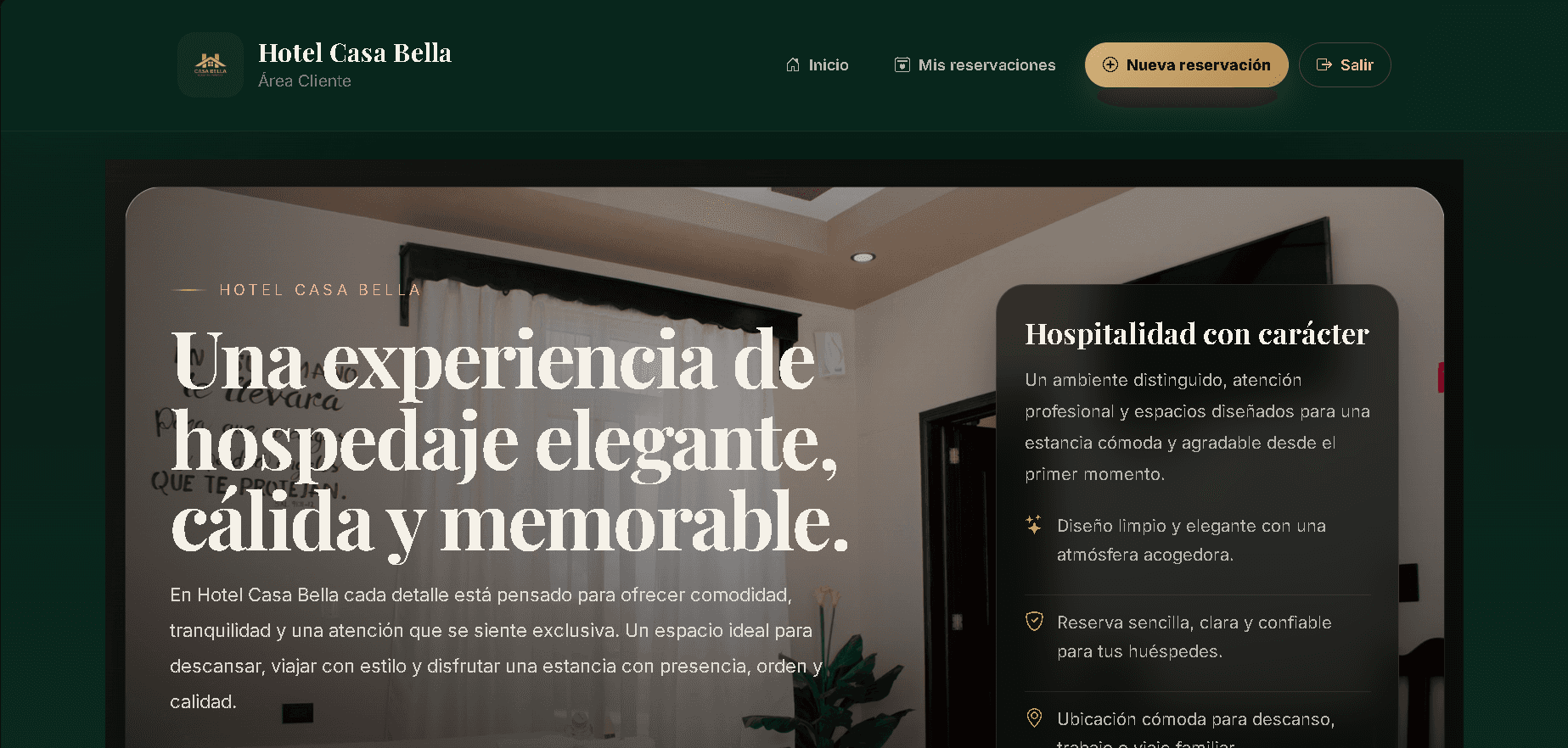 Página web para hotel